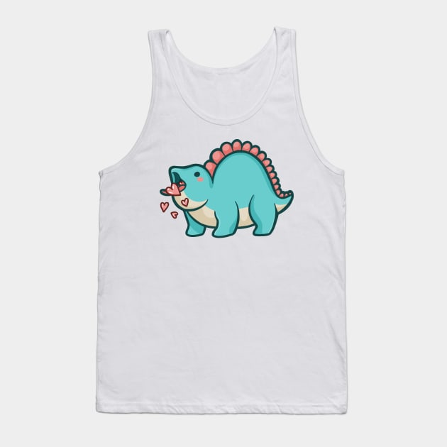 Cute Chubby Stegosaurus, Love, Dinosaur Tank Top by hugadino